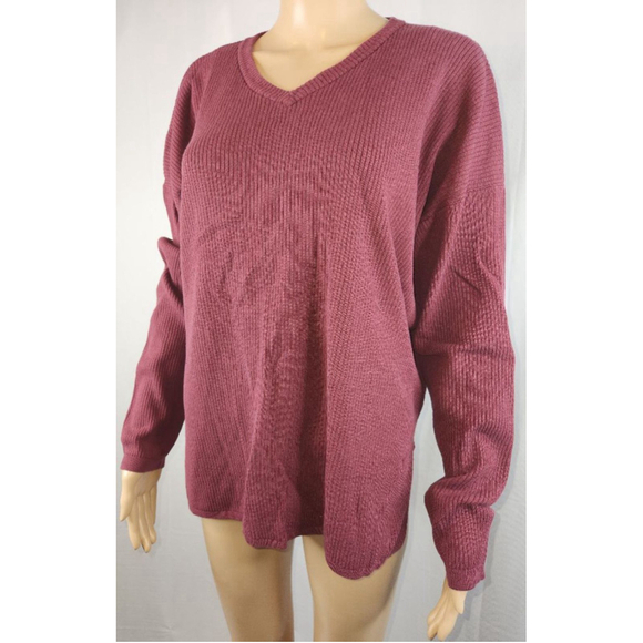 Elle | Sweater | Women | Knit | Burgundy | Size Large - Picture 3 of 7